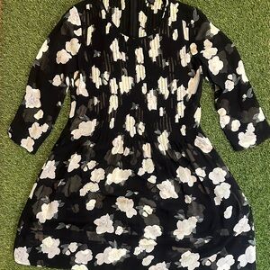 Club Monaco Black and White Floral Dress